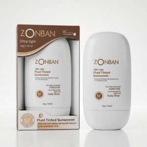 ZONBAN Fluid Tinted Sunscreen SPF 50+ | Ultra-Light Tinted Sunscreen for Daily Broad Spectrum Protection