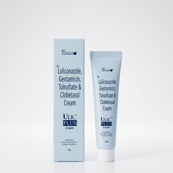 Luliconazole 1% w/w+ Gentamicin 0.10%w/w+ Tolnaftate 1.00%w/w+ Clobetasol 0.05% w/w