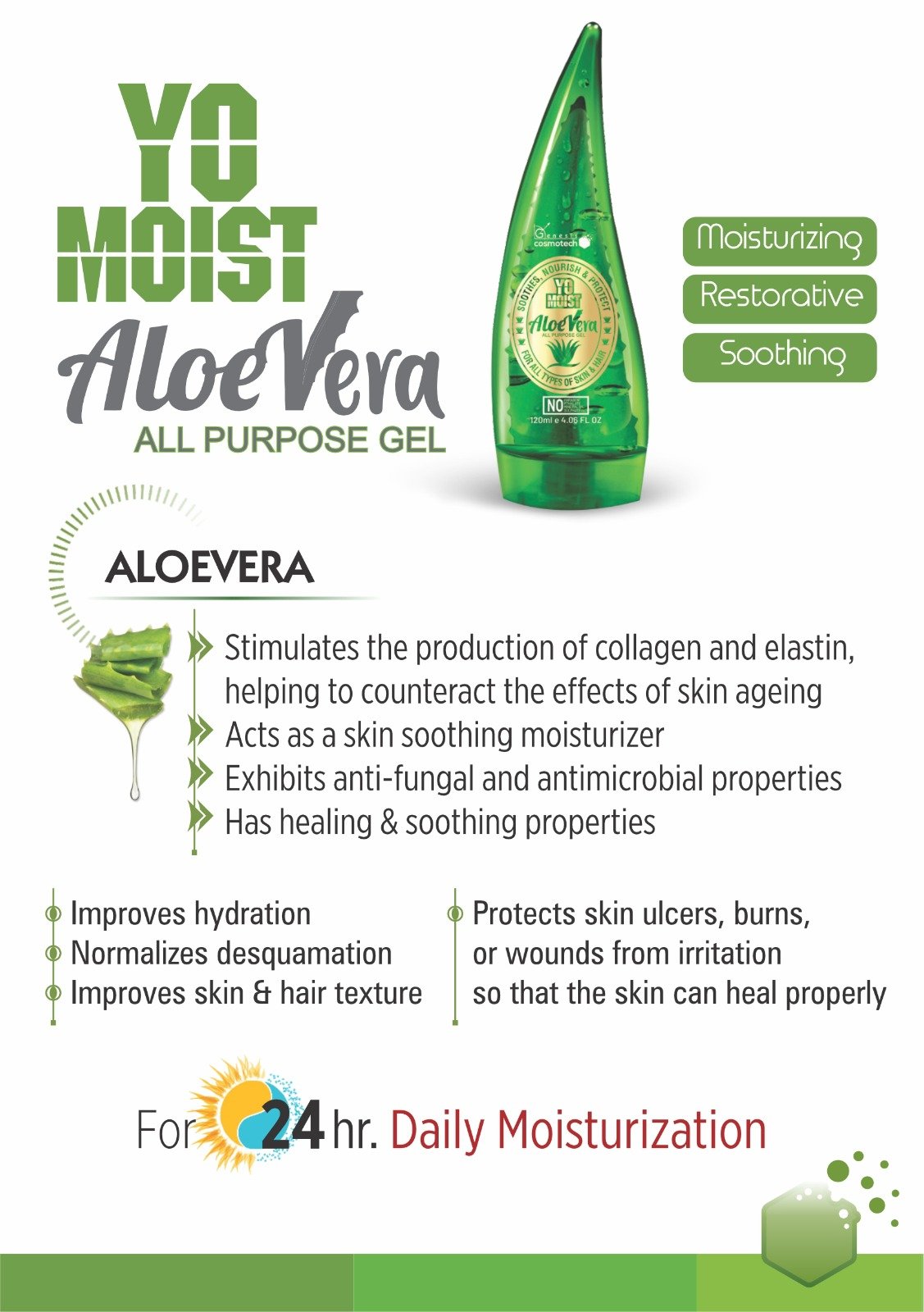 YO MOIST Aloe Vera Gel | Hydrates, Soothes & Nourishes - Image 3