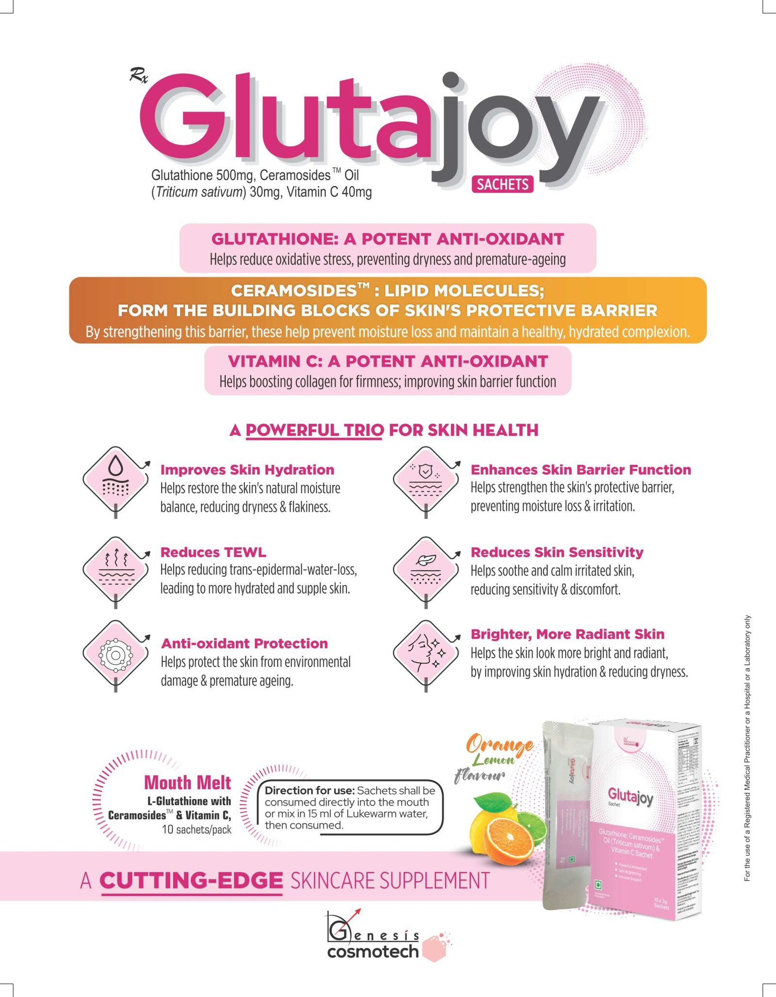 GLUTAJOY Sachets | Glutathione, Ceramosides & Vitamin C Supplement - Image 3