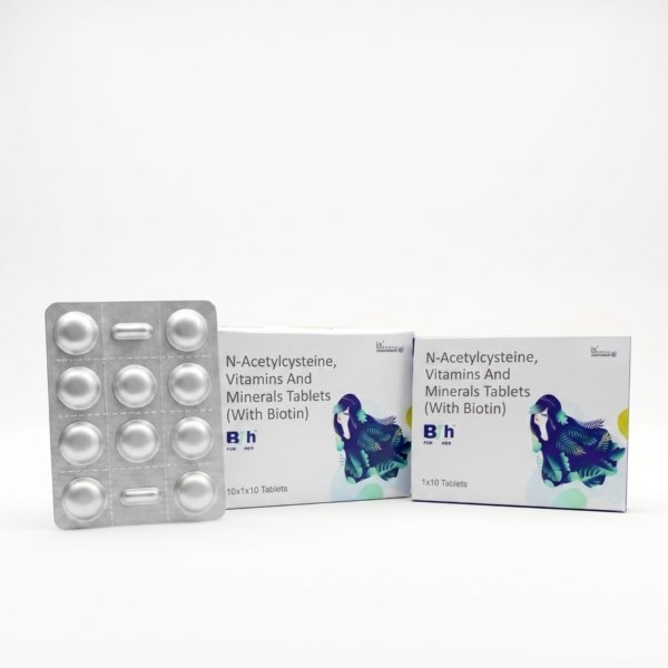 Biotin 10 mg + N-Acetyl Cysteine 50 mg + Calcium Pantothenate 100 mg + Selenium Selenite eq to ele. Selenium 65 mcg + Cupric Oxide eq. to ele. Copper 3 mg + Zinc Oxide eq. to ele. Zinc 22.5 mg