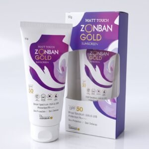 ZONBAN GOLD Sunscreen SPF 50 PA+++ | Matt Finish Broad Spectrum Sunscreen for Daily UV Protection